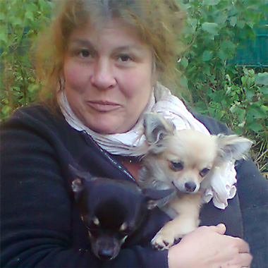 Sabine mit ihren Hunden